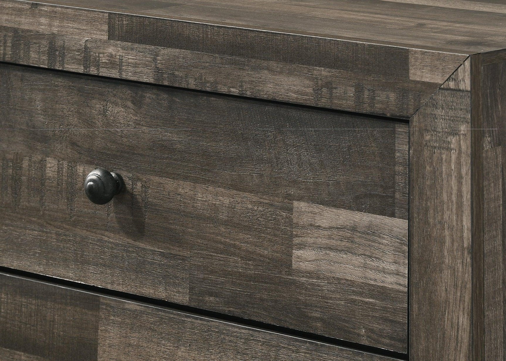 side view of Atticus Brown Platform Bedroom Set bed
