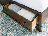 Storage footboard drawers detail