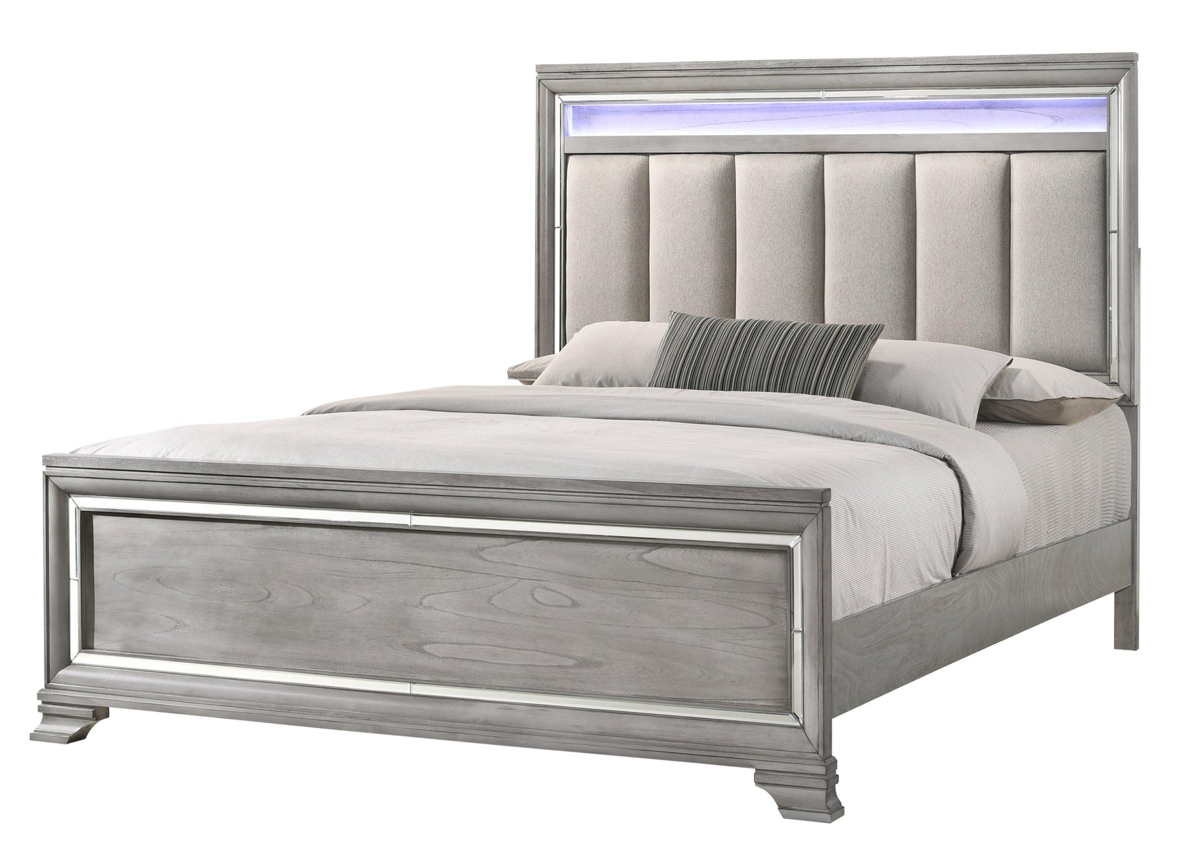 Vail Gray Nightstand with 2 Spacious Drawers, modern wood bedside table
