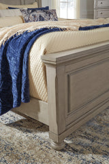Lettner Light Gray King Panel Bed footboard detail