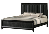 Cressida Black Upholstered Panel King Bed from Decor Furniture