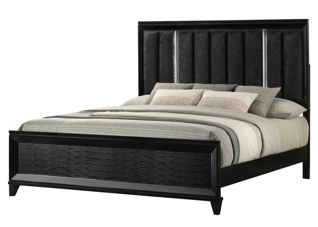 Cressida Black Upholstered Panel King Bed from Decor Furniture
