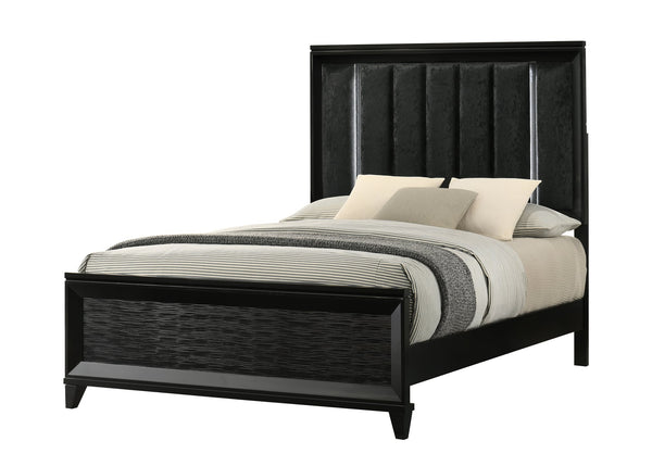 Cressida Black Upholstered Panel Queen Bed from Decor Furniture