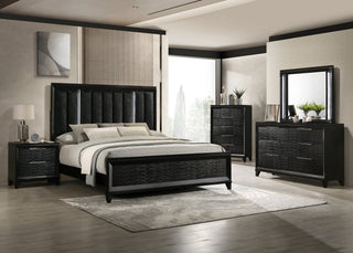 Cressida Black Upholstered Panel Bedroom Set from Decor Furniture