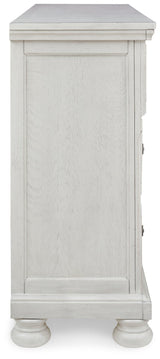Robbinsdale Antique White Dresser side profile