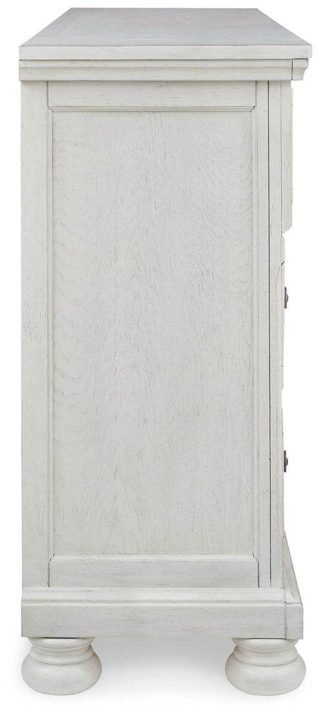Robbinsdale Antique White Dresser side profile