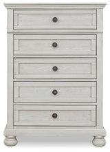 Robbinsdale Antique White Chest of Drawers side profile