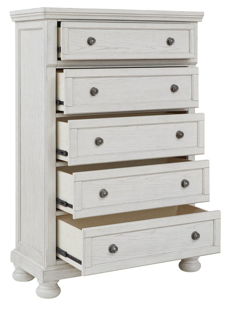 Robbinsdale Antique White Chest of Drawers head on view