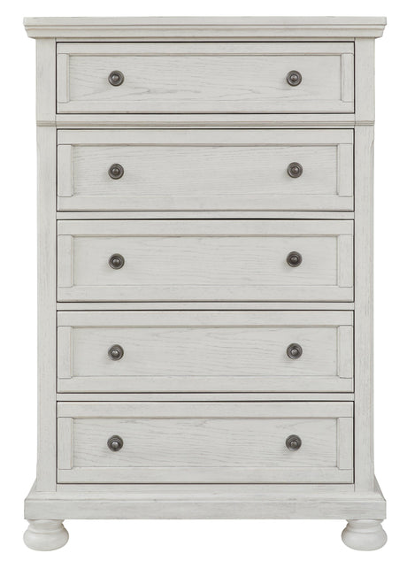 Robbinsdale Antique White Chest of Drawers side view