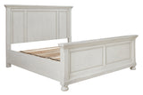 Robbinsdale Antique White Queen Panel Bed nightstand angle