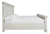 Robbinsdale Antique White Queen Panel Bed side profile