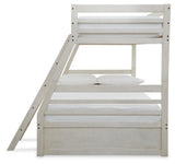 Robbinsdale Antique White Twin Over Full Bunk Bed alternative side angle