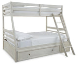 Robbinsdale Antique White Twin Over Full Bunk Bed side view