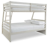 Robbinsdale Antique White Twin Over Full Bunk Bed rear angle