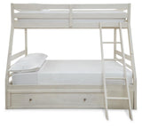 Robbinsdale Antique White Twin Over Full Bunk Bed head-on view
