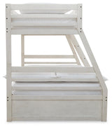 Robbinsdale Antique White Twin Over Full Bunk Bed side profile