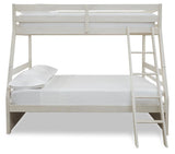 Robbinsdale Antique White Twin Over Full Bunk Bed - head-on view