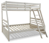 Robbinsdale Antique White Twin Over Full Bunk Bed - nightstand side view