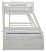 Robbinsdale Antique White Twin Over Full Bunk Bed - side profile