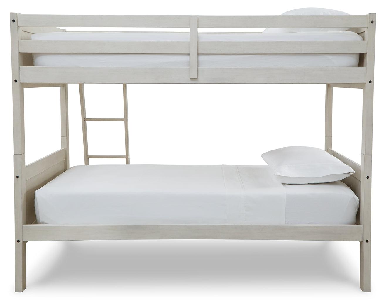 Alternate side view of Robbinsdale Antique White Twin-Over-Twin Bunk Bed