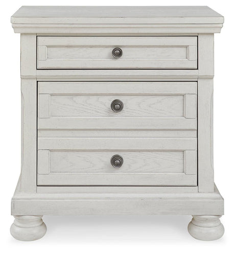 Robbinsdale Antique White Nightstand front close-up