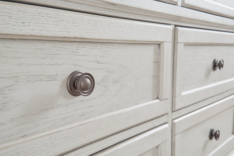 Dark bronze-tone knobs detail on Robbinsdale dresser