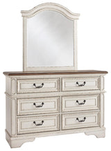 Realyn dresser drawer open showing smooth glide