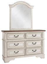 Realyn Chipped White Dresser And Mirror - Ella Furniture