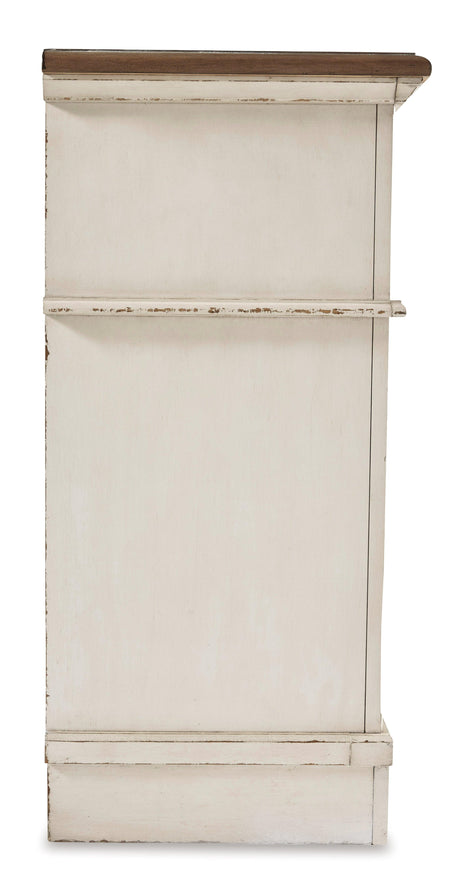 Side view of Realyn two-tone dresser