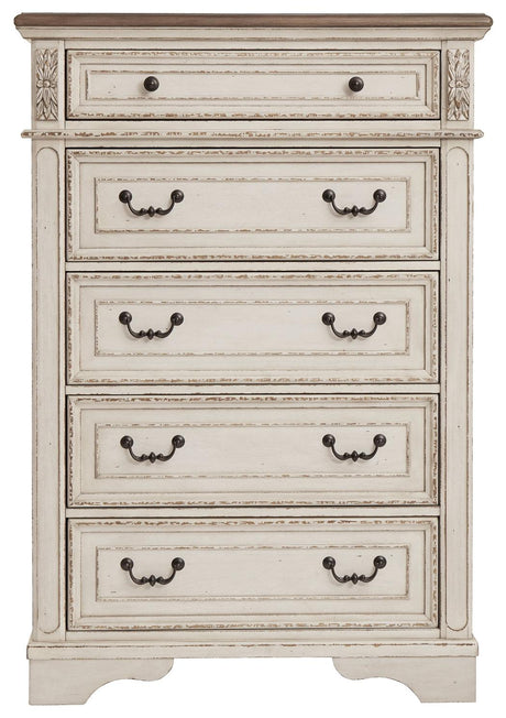 Realyn Two-Tone Chest Of Drawers - dimension diagram