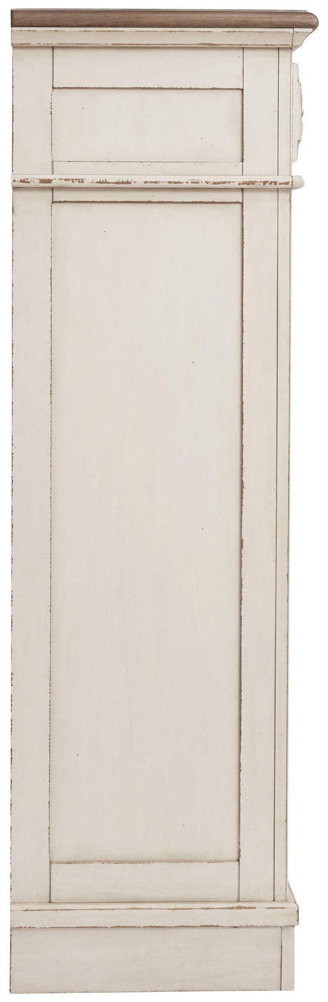 Realyn Two-Tone Chest Of Drawers - angled side view