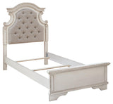 Storage drawer opened on twin bed