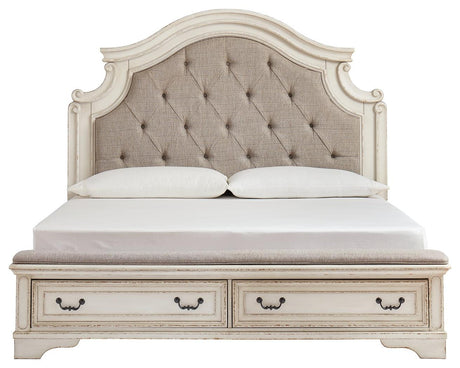 Realyn Two-Tone Queen Upholstered Bed - side profile
