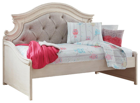 Realyn Twin Daybed close-up of tufted upholstery