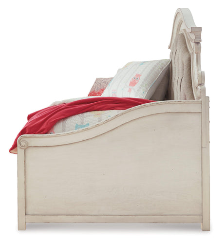 Realyn Chipped White Twin Day Bed side profile