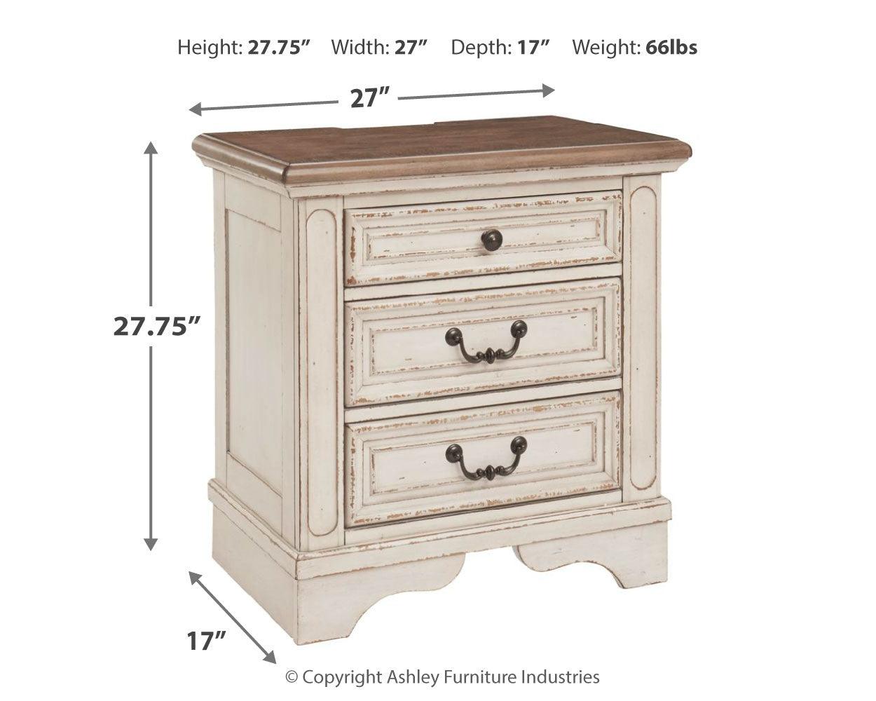 Realyn Nightstand drawers open