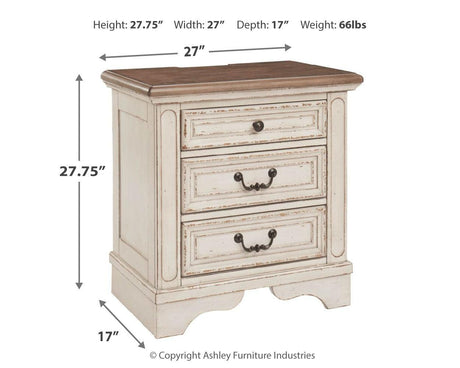 Realyn Nightstand drawers open