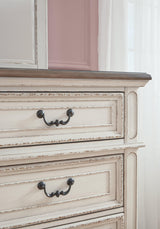 Realyn Chipped White Dresser And Mirror - Ella Furniture