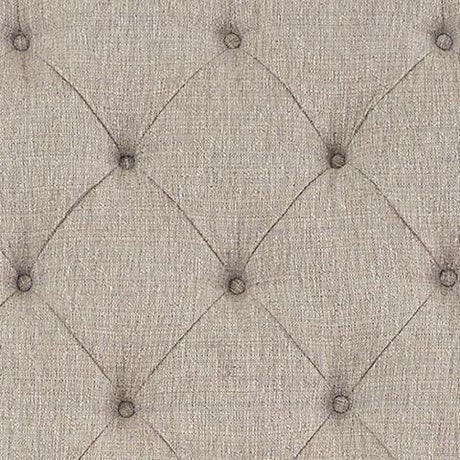 Fabric and finish swatches for Realyn Chipped White Queen Upholstered Sleigh Bed