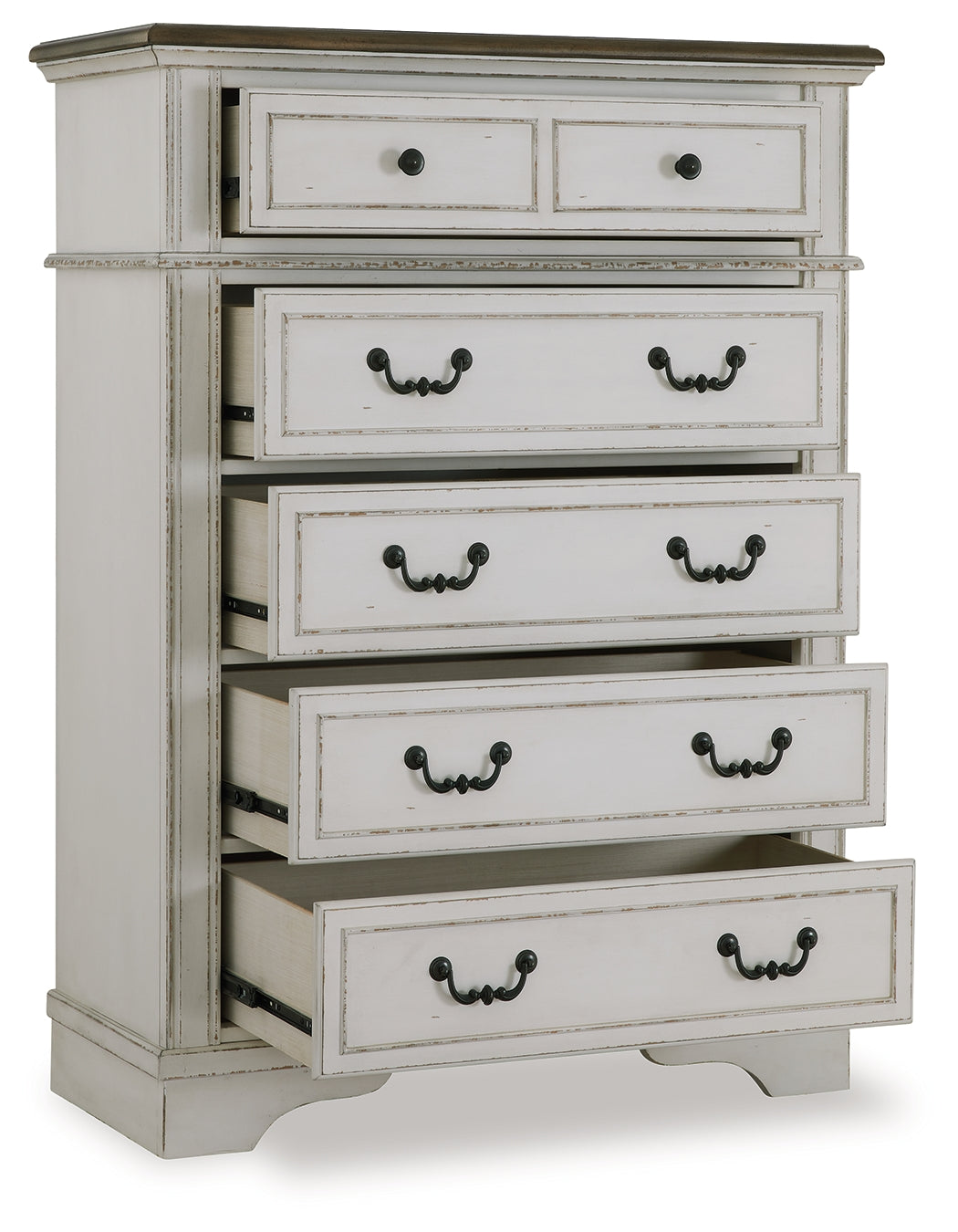 Blendon Chest of Drawers angled open drawer showing interior