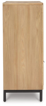 Freslowe Light Brown/black Door Chest - Ella Furniture