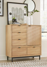 Freslowe Light Brown/black Door Chest - Ella Furniture