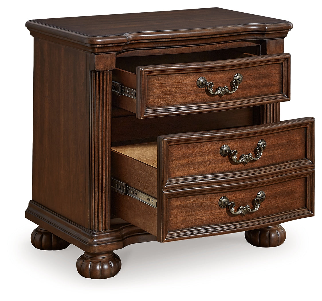 Lavinton Nightstand open drawers revealing storage
