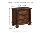 Lavinton Brown Poster Bedroom Set dimension view