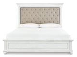 Full front view of queen panel bed