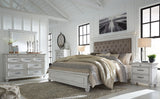 Kanwyn Whitewash King Upholstered Panel Bed Mood Setting A