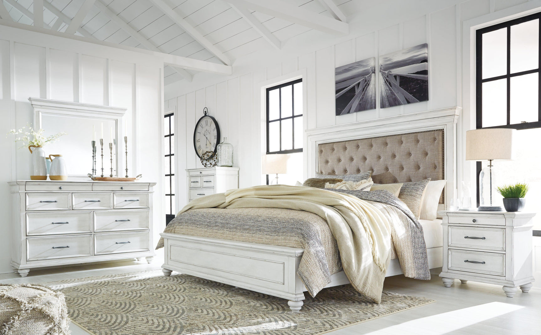 Bed displayed in a casual bedroom setting