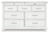 Head-on view of Kanwyn Whitewash Dresser