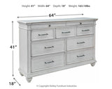 Kanwyn Whitewash Dresser dimension diagram