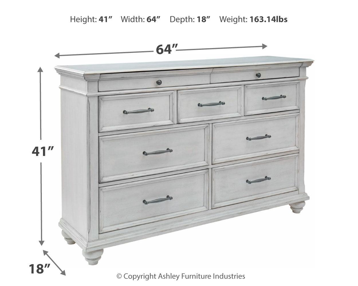 Kanwyn Whitewash Dresser dimension diagram